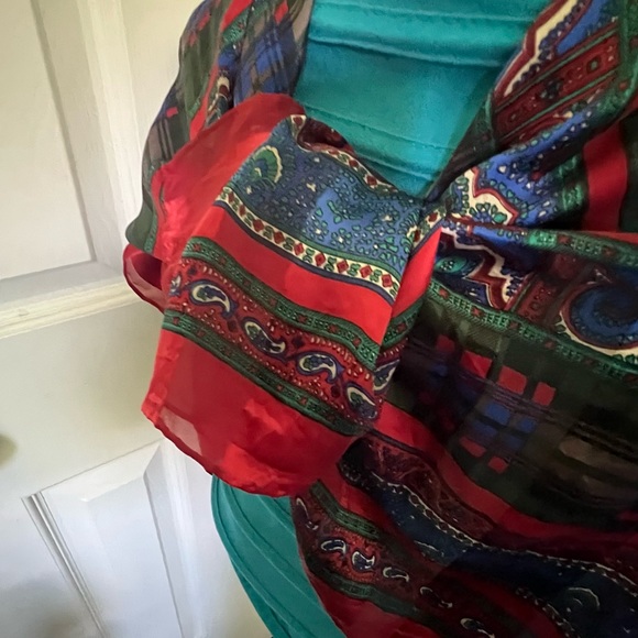 YvesSaintLaurent 100% Silk/Shawl. Multicolor. Made in Italy. - Picture 14 of 16